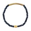 Mas Jewelz 3/4 Facet Blue Agate with Tube shiny Gold
