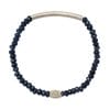 Mas Jewelz 3/4 Facet Blue Agate with Tube mat Silver
