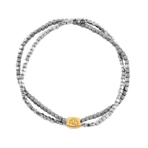 Mas Jewelz bracelet double Hematite Special Silver Gold