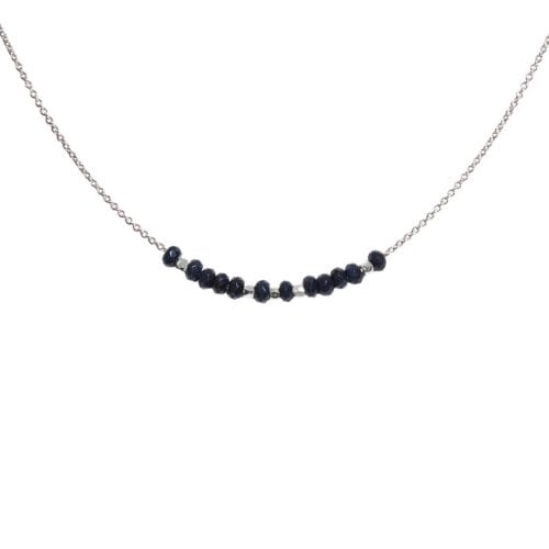 Mas Jewelz necklace 3/4 facet Blue Agate Silver