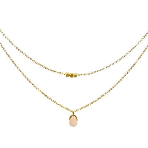 Mas Jewelz necklace Bail double Pink Opal Gold