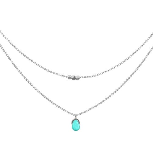 Mas Jewelz necklace Bail double Turquoise Silver