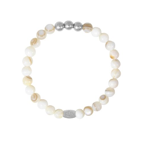 Mas Jewelz 6 mm Mother of Pearl Silver