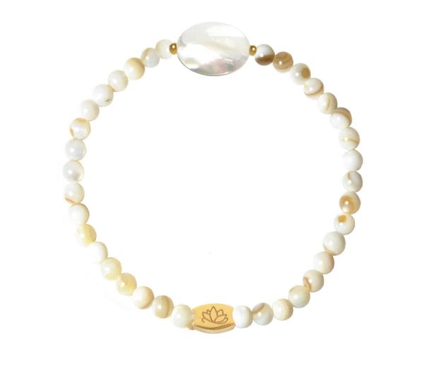 Mas Jewelz Mother of pearl Armband mit Oval Gold