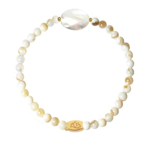 Mas Jewelz Mother of pearl bracelet with oval Gold