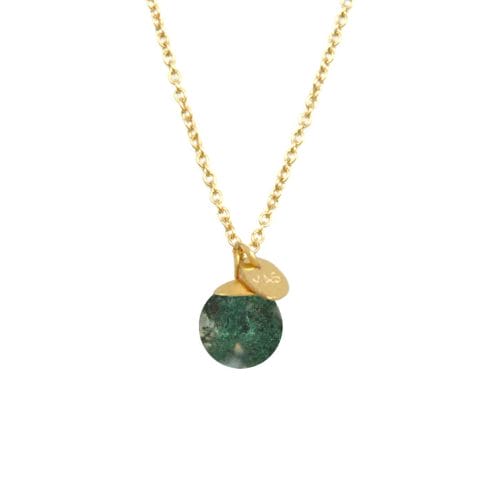 Mas Jewelz necklace Classic Moss Agate Gold
