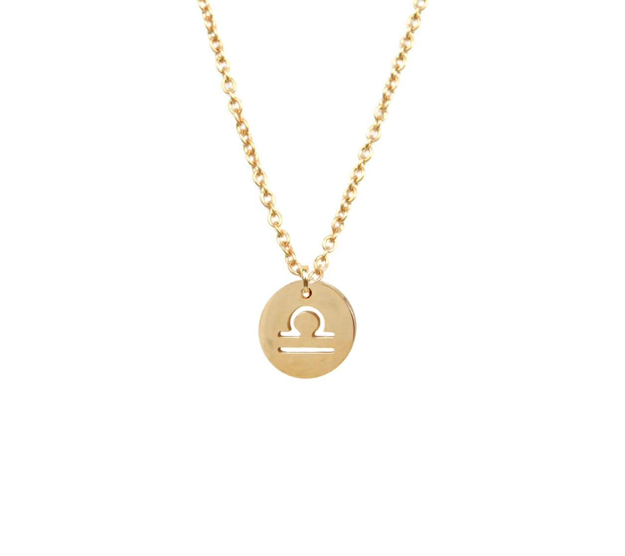 Op de kop van Ontmoedigd zijn Horizontaal Mas Jewelz zodiac sign necklace Libra Gold