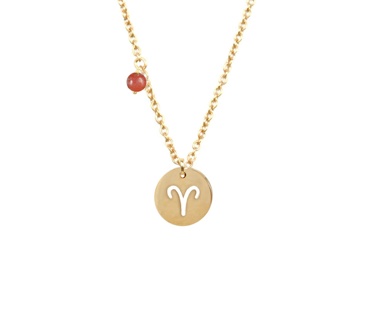 aries zodiac gold necklace